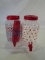 Lot of 2 Plastic Tea Jars, 1 w/Tumblers