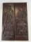 Set of 2 Vintage Hand Carved Wood Wall Art