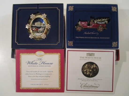Set of 2 White House Historical Assoc. Ornaments