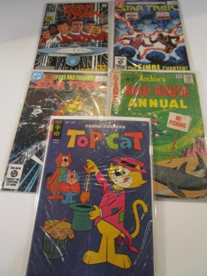 Lot of 5 Vintage Comic Books, Incl. Star Trek