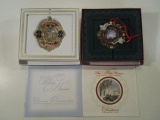 Set of 2 White House Historical Assoc. Ornaments