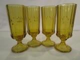 Set of 4 Vintage Amber Bicentennial Goblets