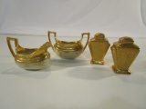 Steiner Studios Sugar, Creamer w/ Gold Tone Shaker