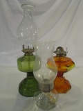Lot of 3 Vintage Oil Lamps, Including an Eagle