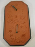 Brookstone Terra Cotta Clock / Thermometer