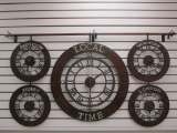 Rustic Hanging World Clocks