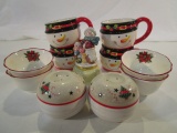 Lot of Christmas Kitchen Stuff & a Trinket Snowman