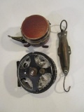 Lot of 3 Vintage Fishing Items, Incl. 2 Reels