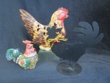 Lot  of 3 Decorative Roosters