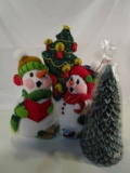 Vintage Felt Christmas Decor & Large Tree Candle