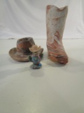 Lot of 3 Southwestern Figures Boot, Hat, & Cactus