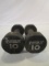 Set of 2 - 10 Pound Sports Authority Hand Weights