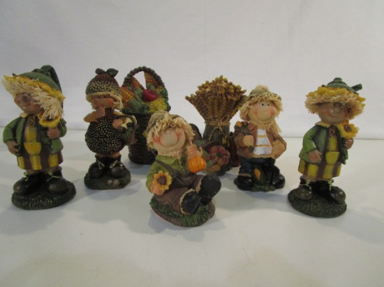 Lot of 7 Autumn Figures