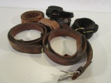 Lot of 7 Vintage Leather Belts
