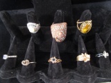 Lot of 8 Costume Jewelry Rings
