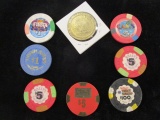 Lot of 8 Vintage Gaming Tokens