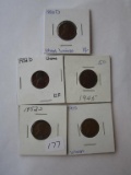 Lot of 5 Wheat Pennies 1952S, 1932D, 1952D & 1945