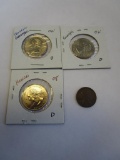 Lot of 3 Statehood Quarters & 1 Wheat Penny