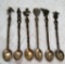 6 ITALY Silver Plated Figural COLLECTOR SPOONS