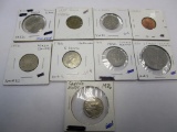 Lot of 9 Foreign Coins