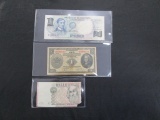 Lot of 3 Foreign Currency Notes
