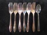 Lot of 7 Vintage Sheffield Silver Forks & 1 Spoon