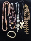 Lot of Costume Jewelry, Including 5 Necklaces