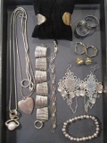 Lot of Costume Jewelry, Incl. 4 Pairs of Earrings