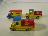 Lot of 3 Yellow Blue and Red Cars