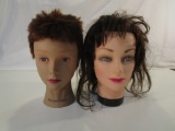 Lot of 2 Cosmetology Mannequin Heads