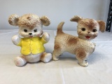 2 Vintage Edwards Mobley Rubber Dogs Squeaky