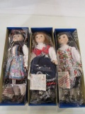 Lot of 3 Ellis Island Dolls