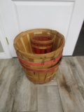 Lot of 5 Wood Baskets