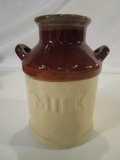 Vintage Crock Milk Jug Utensil Holder