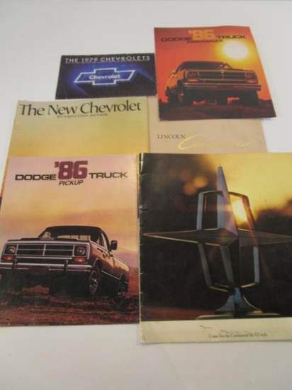 Lot of 6 Vintage Vehicle Brochures, Incl. Lincoln