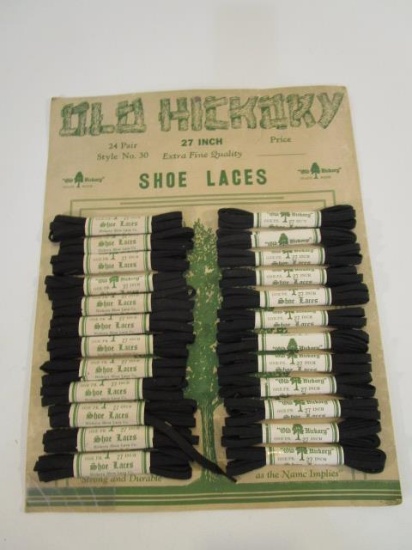 Vintage Old Hickory Cardboard Shoe Lace Display