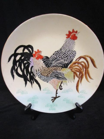 Hand Painted Rooster Plate Made in Macau