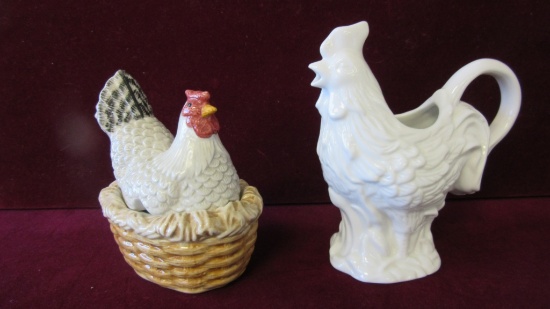 Lot of 2 Ceramic Poultry Decor, Incl. Sakura