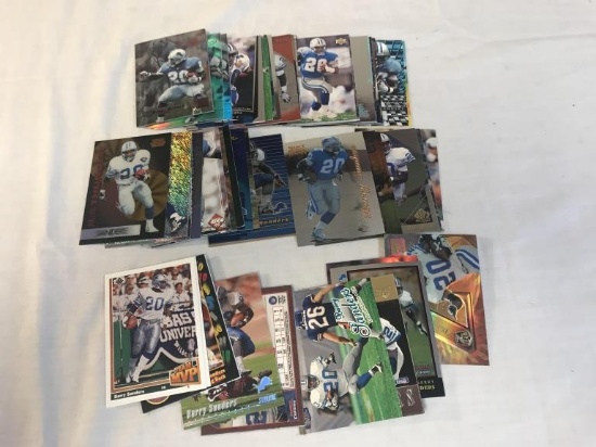 BARRY SANDERS Lot of 54 Football Card with inserts