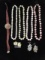 Lot of Costume Jewelry, Incl. 2 Pairs of Earrings