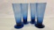 Lot of 4 Vintage Blue Cobalt Glass Pilsner Glasses