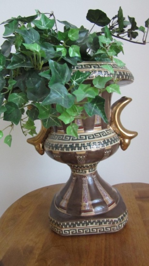 Ceramic Planter with Silk Plant