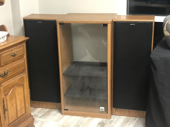 Sony Stereo Cabinet & Pair of 3 way Home Speakers