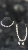 Vintage Costume Rhinestone Choker & Matching