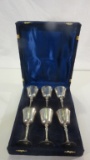 Set of 6 Silver Plated Wine Goblets Made in India