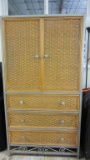 Large Rattan Armoire