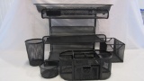 Black Mesh Desk Set, Including Desktop Trays