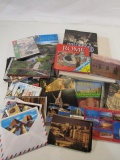 Large Lot of Travel Postcards, Books