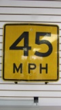 454 MPH Metal Road Sign