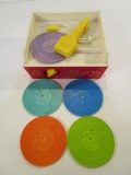 Vintage Fisher Price Record Player w/ 5 Records